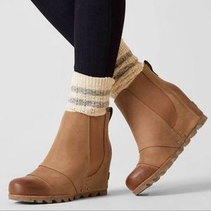 Sorel Lea Waterproof Wedge Bootie, Size 7.5, Brown